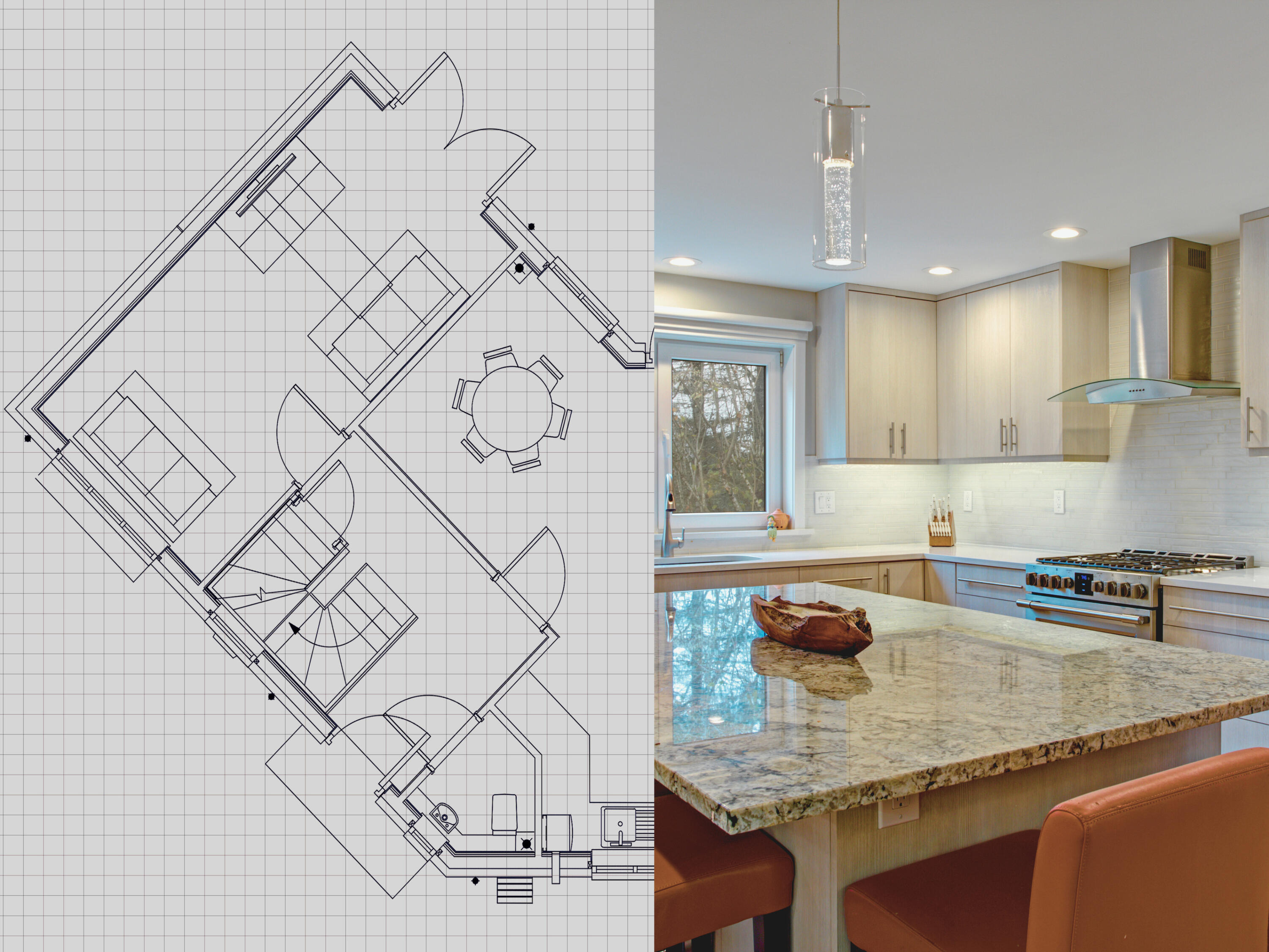 Clarity Photo of design plans and final